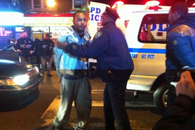 An arrest during the protest
